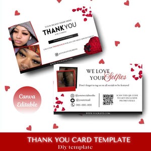Business card | business card template | promo templates | Canva Templates | Black and pink business card | thank you card | card template