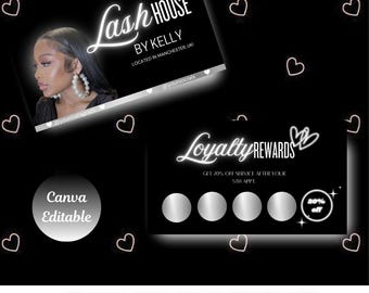 Black & White Business Card Template: Modern Promo, Loyalty Card (Canva Editable)