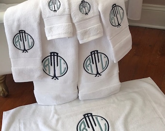 Monogrammed Seven Piece Towel Set