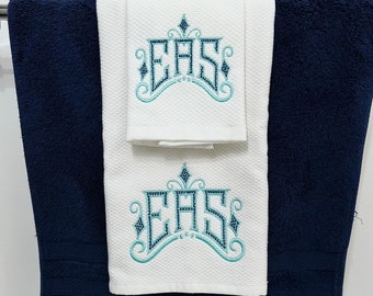 Monogrammed Pique Towel Set