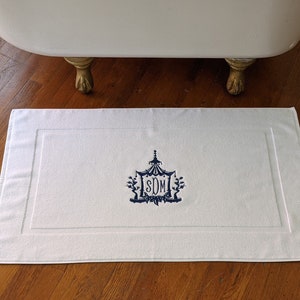 Monogrammed Pagoda Bath Mat