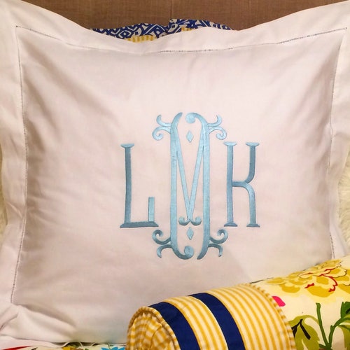 Monogrammed Hemstitch Pillow Sham Etsy