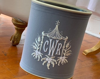 Monogrammed Pagoda Waste Basket