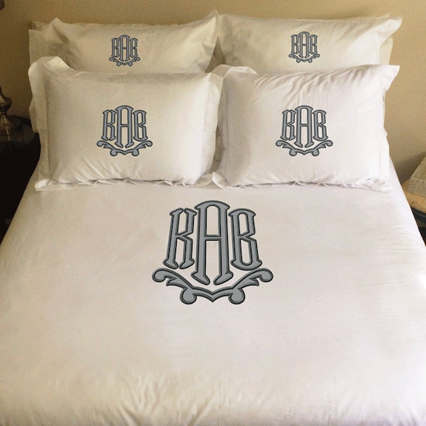 Applique Monogrammed Duvet Set