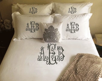 Monogrammed Duvet Set