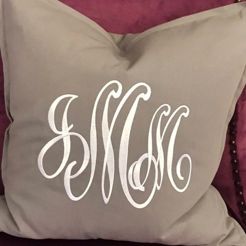 Applique Monogrammed Toss Pillow Etsy