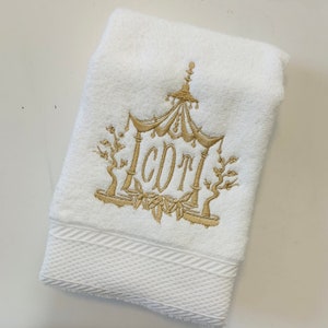 Monogrammed Pagoda Hand Towel