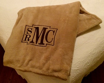 Monogrammed Fleece Blanket