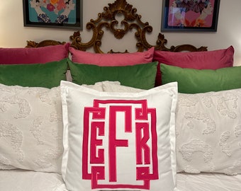 20" Toss Pillow with Oversized Applique Monogram