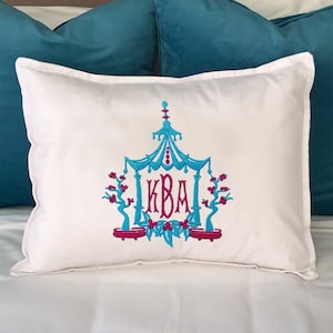 Monogrammierte Pagode Boudoir Kissen