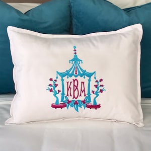 Monogrammed Pagoda Boudoir Pillow image 1