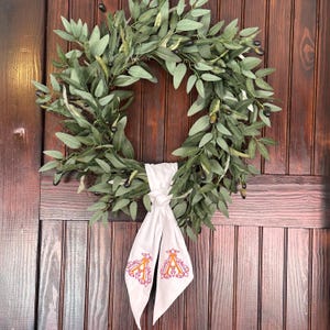 Monogrammed Wreath Sash