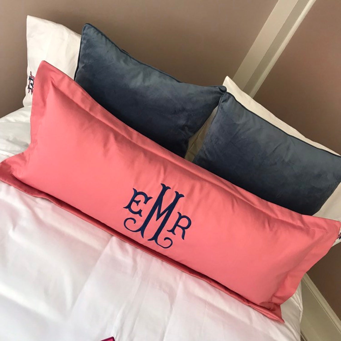 Monogrammed 36 Lumbar Pillow Etsy