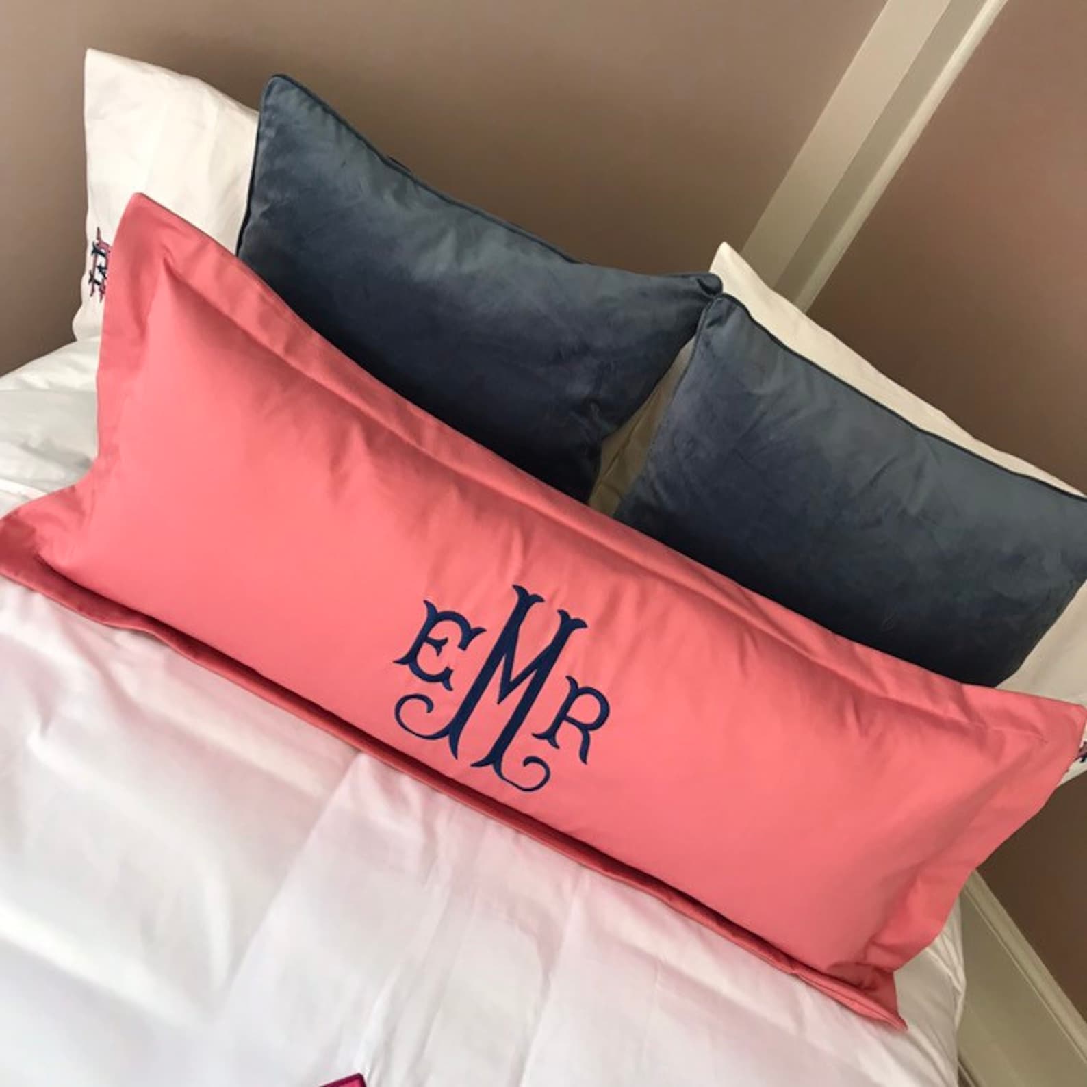 Monogrammed 36 Lumbar Pillow Etsy