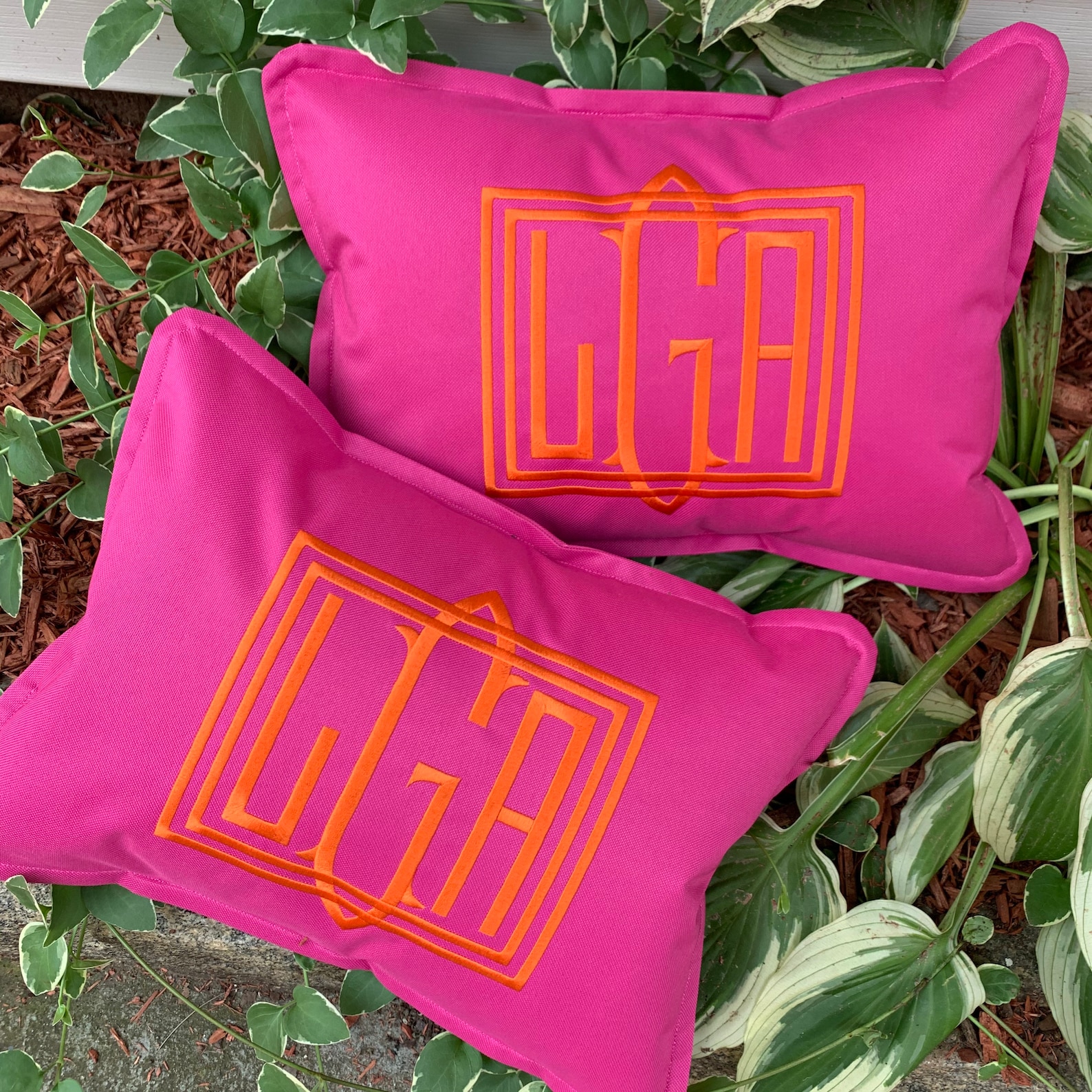 Monogrammed Outdoor Pillow Etsy
