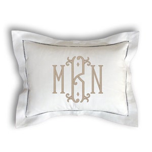 Monogrammed Hemstitch Pillow