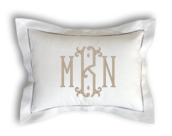 small monogram pillow