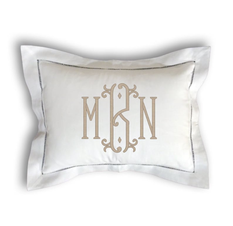 Monogrammed Hemstitch Pillow image 1