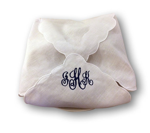 Monogrammed Bread Basket Liner