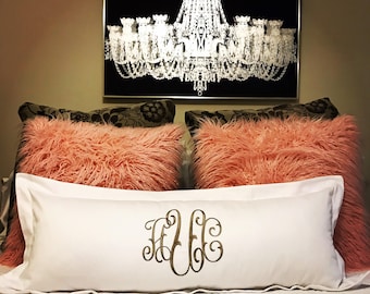 Monogrammed 36" Lumbar Pillow