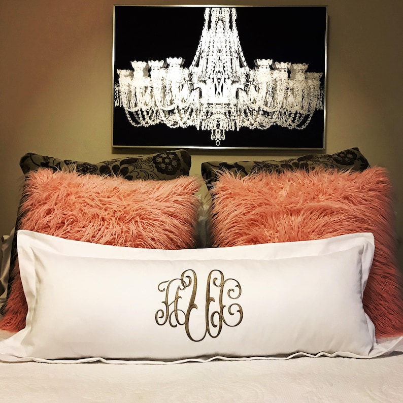 Monogrammed 36 Lumbar Pillow Etsy