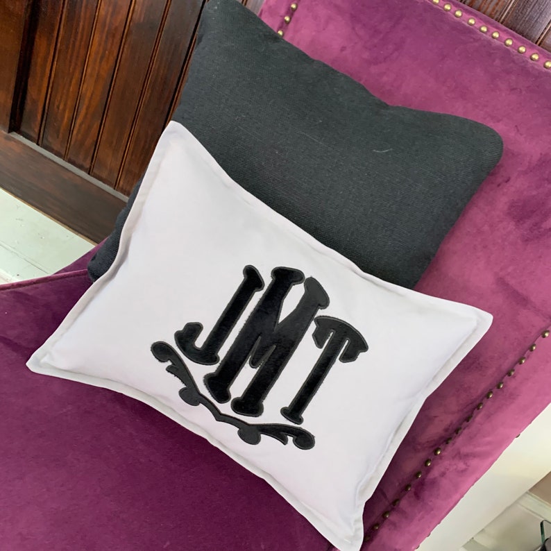 Applique Monogrammed Toss Pillow Etsy