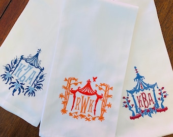 Monogrammed Pagoda Towel