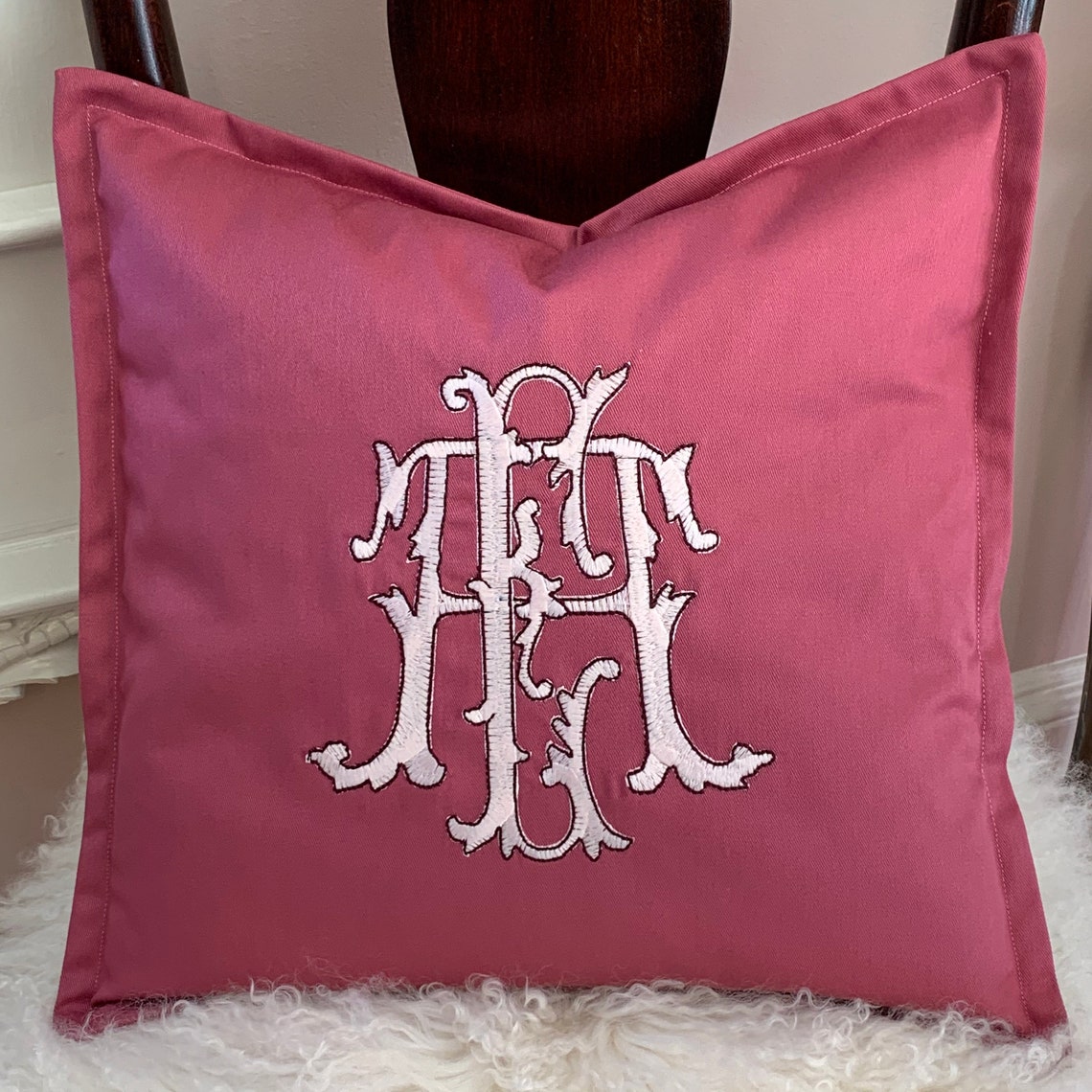 Monogrammed Toss Pillow Etsy