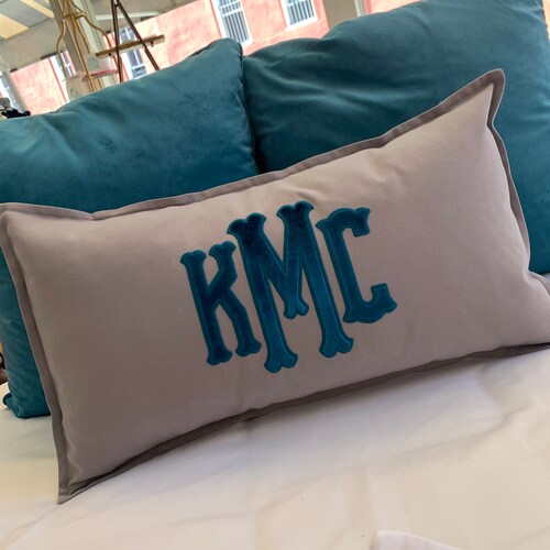 Monogrammed Applique Boudoir Pillow Etsy