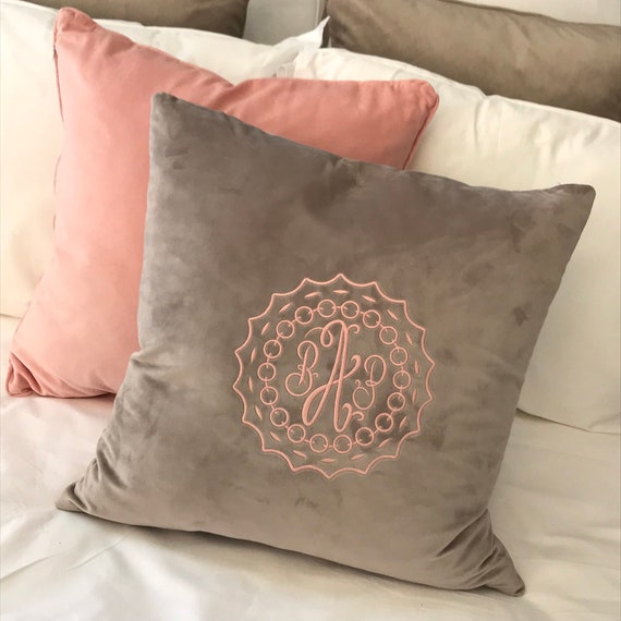Monogrammed hotsell pillows etsy