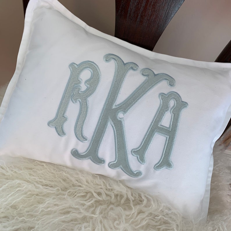 Velvet Applique Monogrammed Pillow Etsy