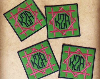 Monogrammed Canvas Bamboo Coasters (set of four)