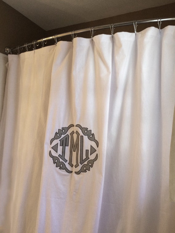 Monogrammed Applique Shower Curtain Etsy