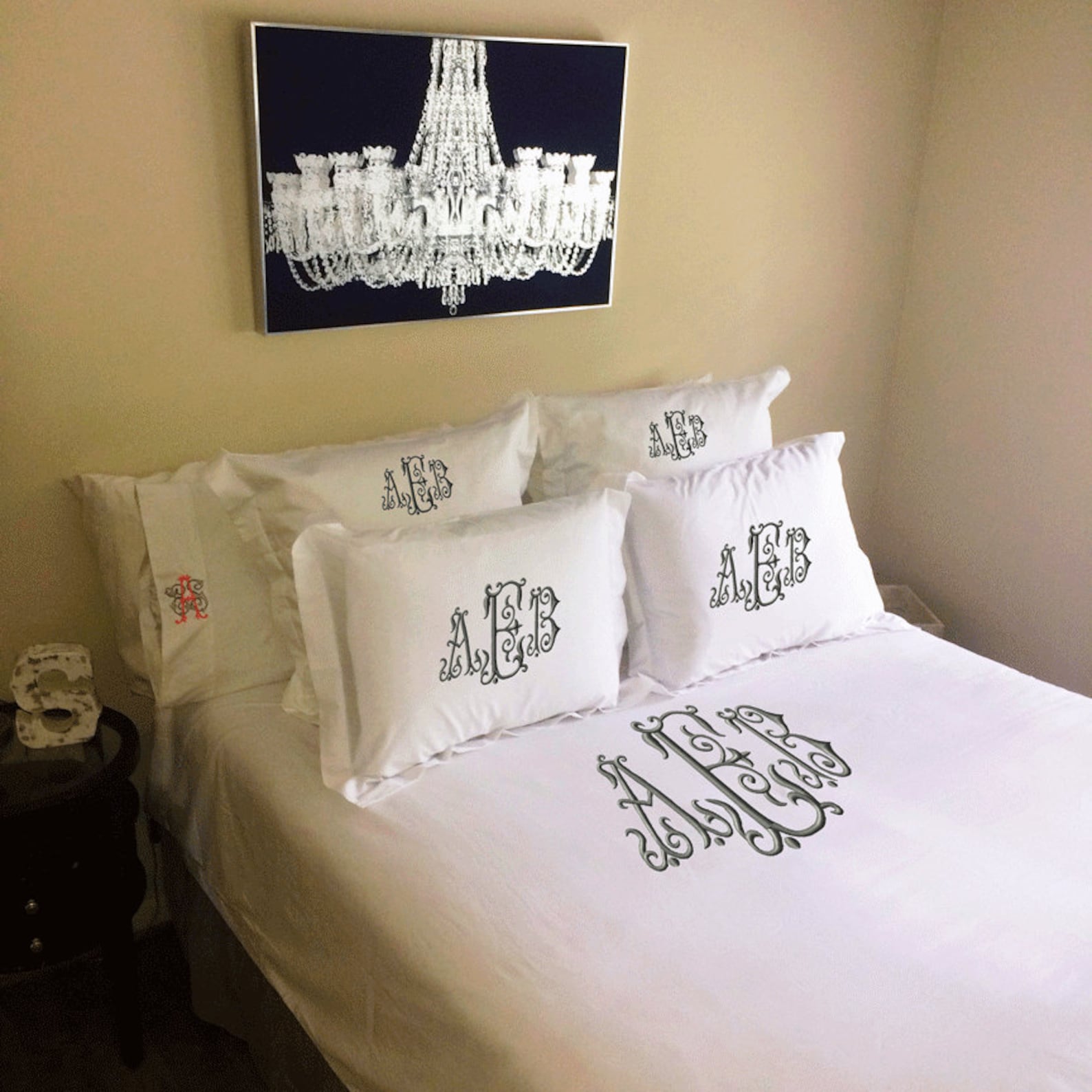 Monogrammed Euro Sham Etsy