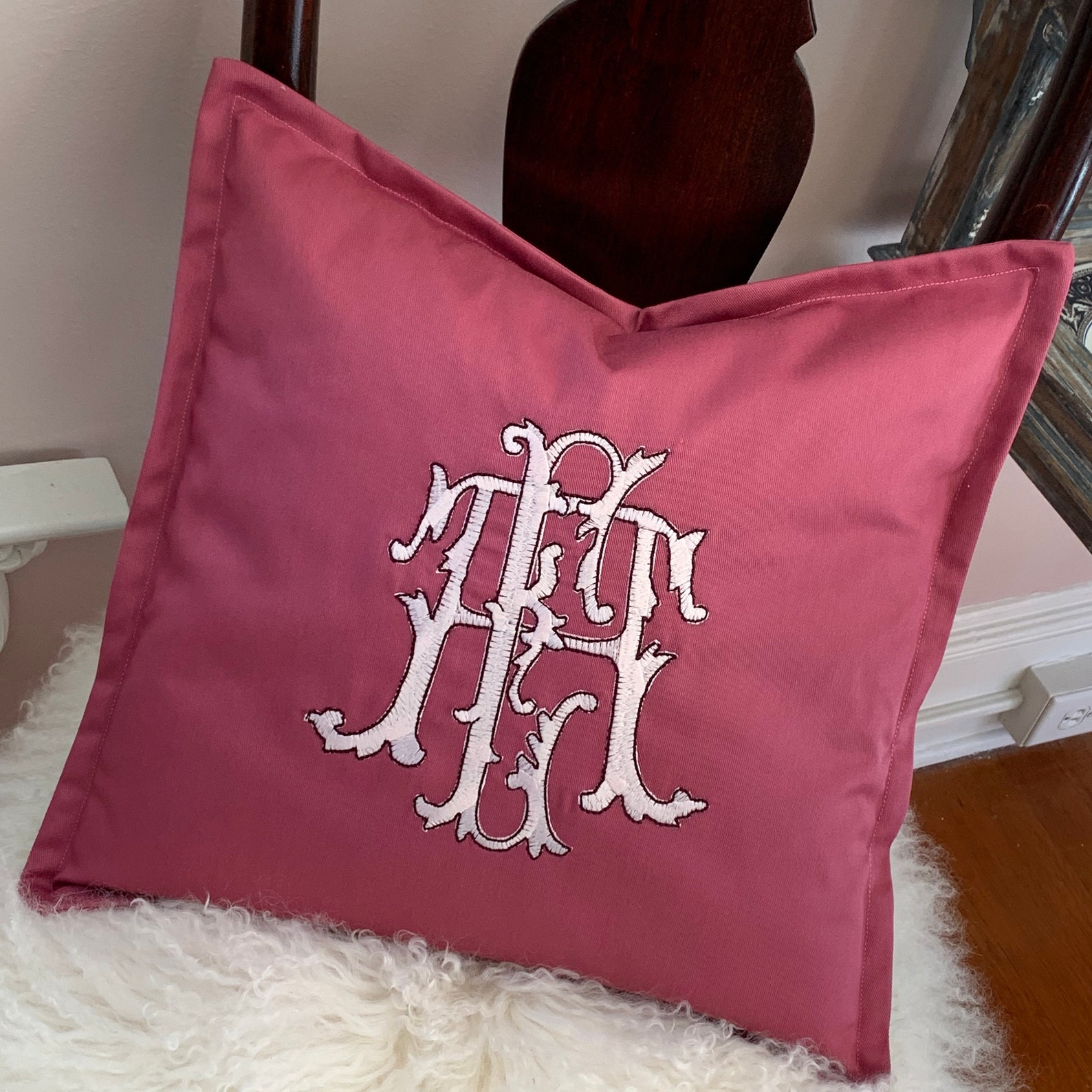 Monogrammed Toss Pillow Etsy