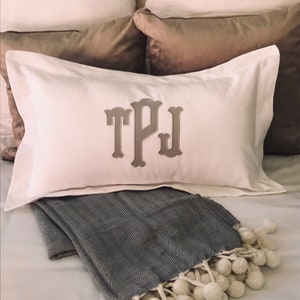 Applique Monogrammed 24&quot; Lumbar Pillow with Flange
