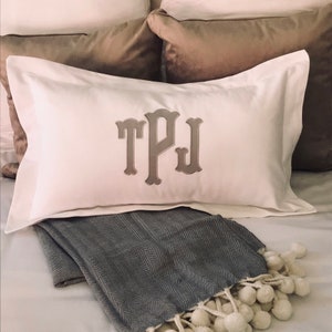 Applique Monogrammed 24" Lumbar Pillow with Flange