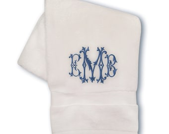 Monogramm Badetuch - Individuell personalisiert - Baumwoll Terry - Handgemachtes WC