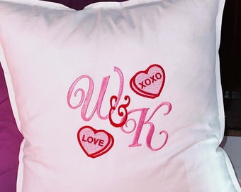 Valentine Hearts Toss Pillow