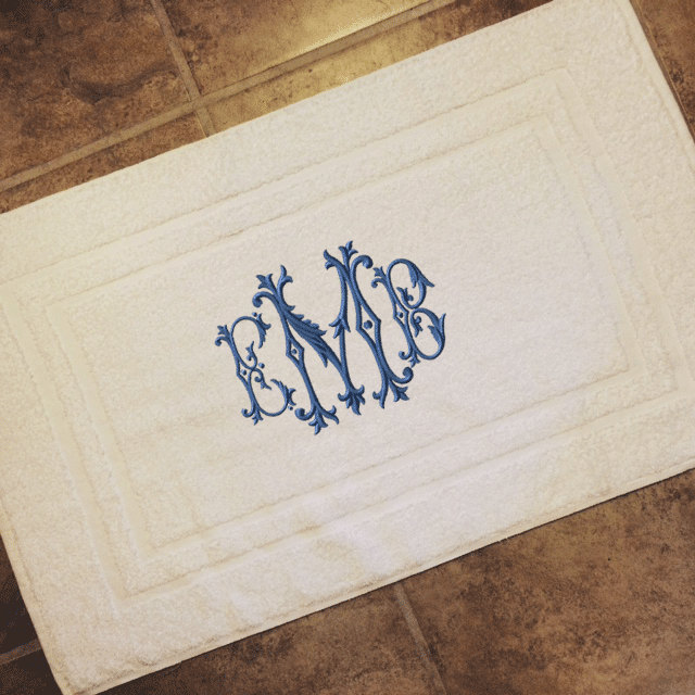 Monogrammed Bath Mat Etsy