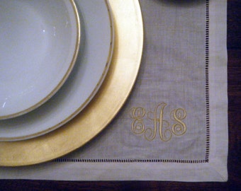 Monogrammed Hemstitch Placemat - Set of Four