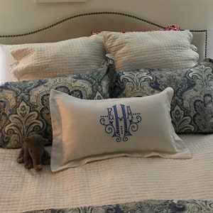 Monogrammed 24&quot; Lumbar Pillow with Flange
