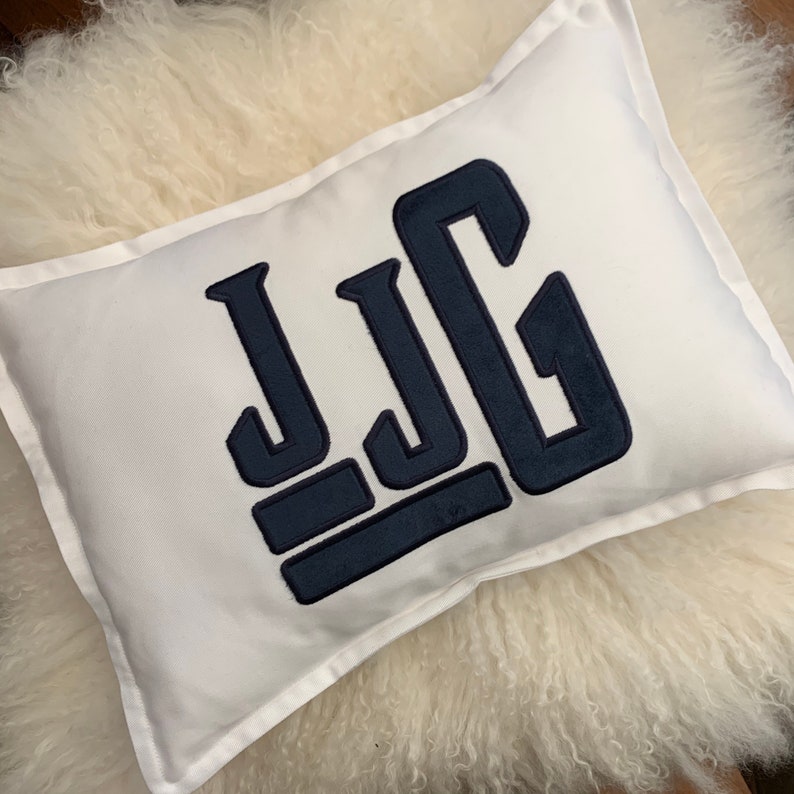 Applique Monogrammed Toss Pillow Etsy