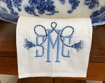 Monogrammed Tassel Motif Towel