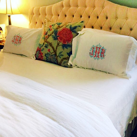 monogrammed pillow shams featured at