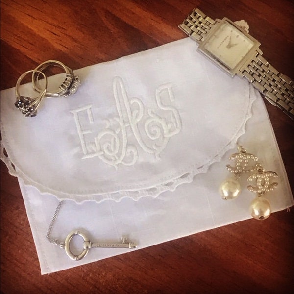 Monogrammed Jewelry Bag