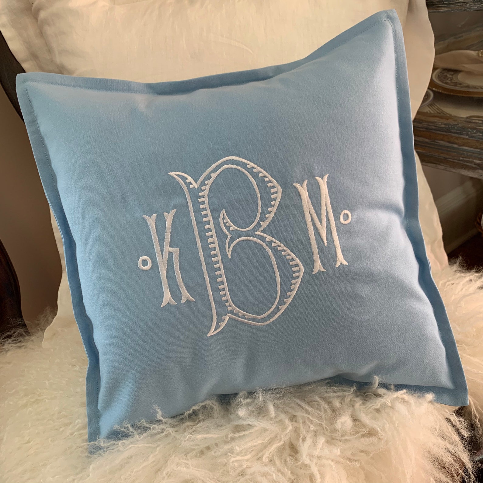 Monogrammed Toss Pillow Etsy