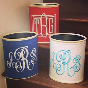 Monogrammed Waste Basket