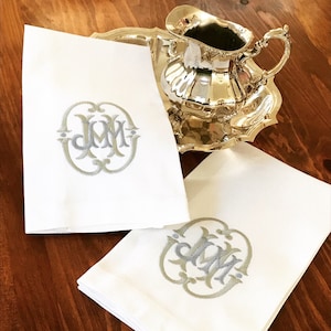 Monogrammed Linen Towels - Set of Two