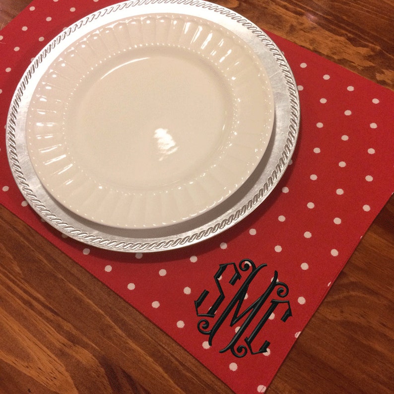 Monogrammed Duck Canvas Placemats set of Four Etsy